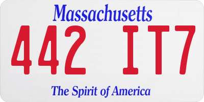 MA license plate 442IT7