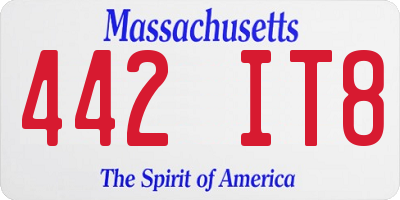 MA license plate 442IT8