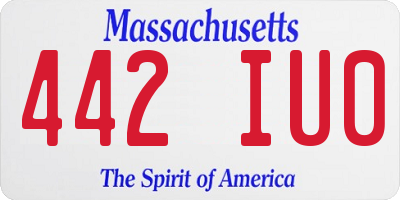 MA license plate 442IU0