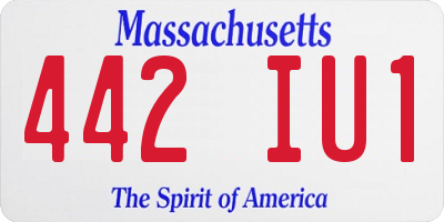 MA license plate 442IU1