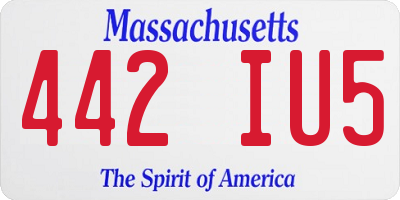 MA license plate 442IU5