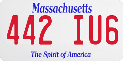 MA license plate 442IU6