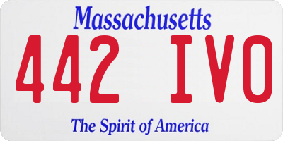 MA license plate 442IV0
