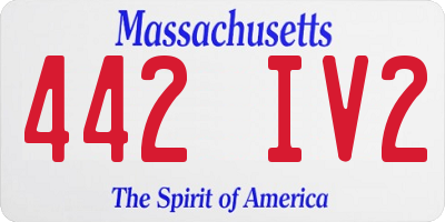 MA license plate 442IV2