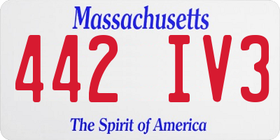 MA license plate 442IV3