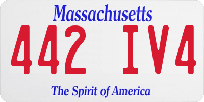 MA license plate 442IV4