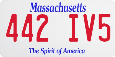 MA license plate 442IV5