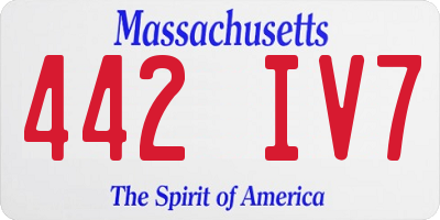 MA license plate 442IV7