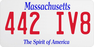 MA license plate 442IV8