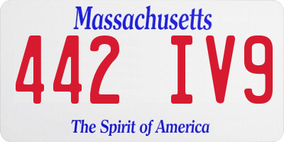MA license plate 442IV9