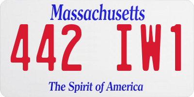 MA license plate 442IW1
