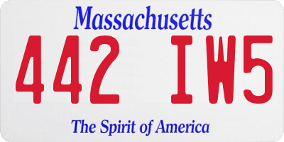 MA license plate 442IW5