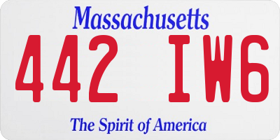 MA license plate 442IW6