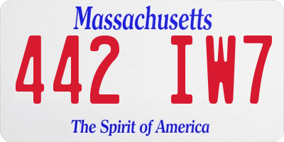 MA license plate 442IW7
