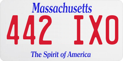 MA license plate 442IX0