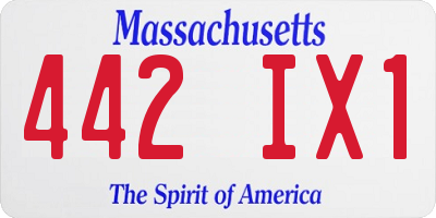 MA license plate 442IX1