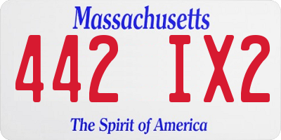 MA license plate 442IX2