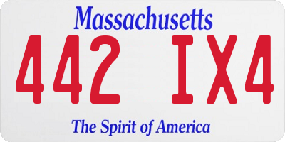 MA license plate 442IX4