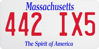 MA license plate 442IX5
