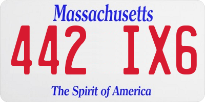 MA license plate 442IX6