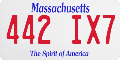 MA license plate 442IX7