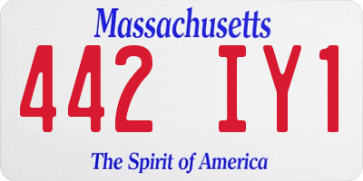 MA license plate 442IY1