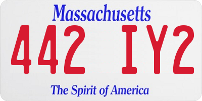 MA license plate 442IY2