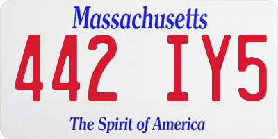 MA license plate 442IY5