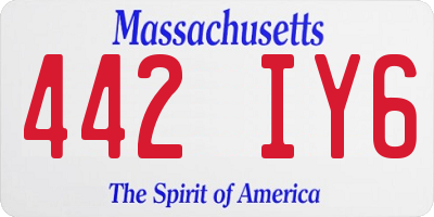 MA license plate 442IY6