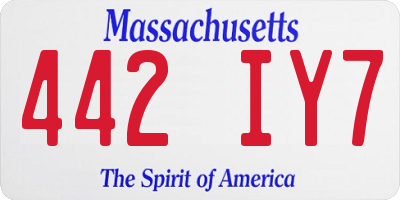 MA license plate 442IY7