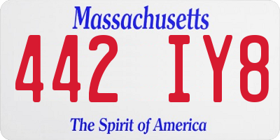 MA license plate 442IY8