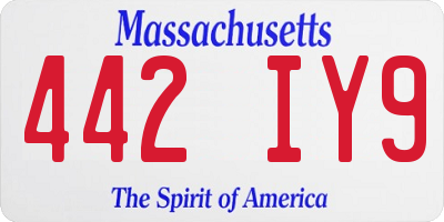 MA license plate 442IY9