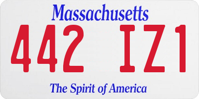 MA license plate 442IZ1