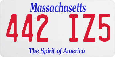 MA license plate 442IZ5