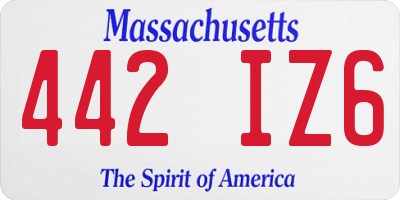 MA license plate 442IZ6