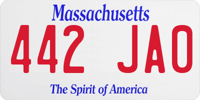 MA license plate 442JA0