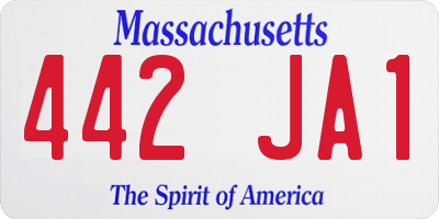 MA license plate 442JA1