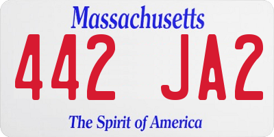 MA license plate 442JA2