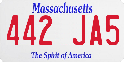 MA license plate 442JA5