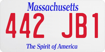 MA license plate 442JB1