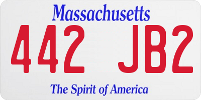 MA license plate 442JB2