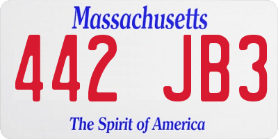 MA license plate 442JB3