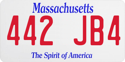 MA license plate 442JB4