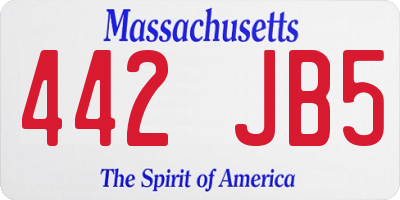 MA license plate 442JB5