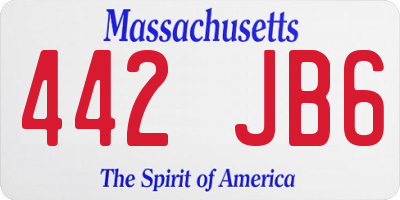 MA license plate 442JB6