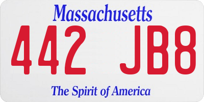 MA license plate 442JB8