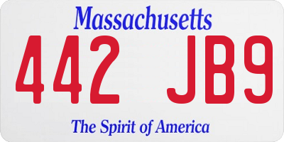 MA license plate 442JB9