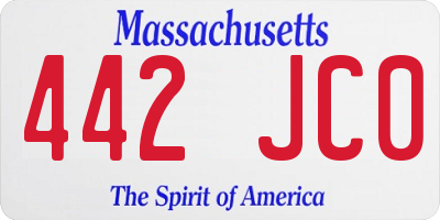 MA license plate 442JC0