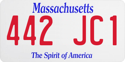 MA license plate 442JC1
