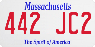 MA license plate 442JC2